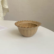 Brown Scalloped Bowl