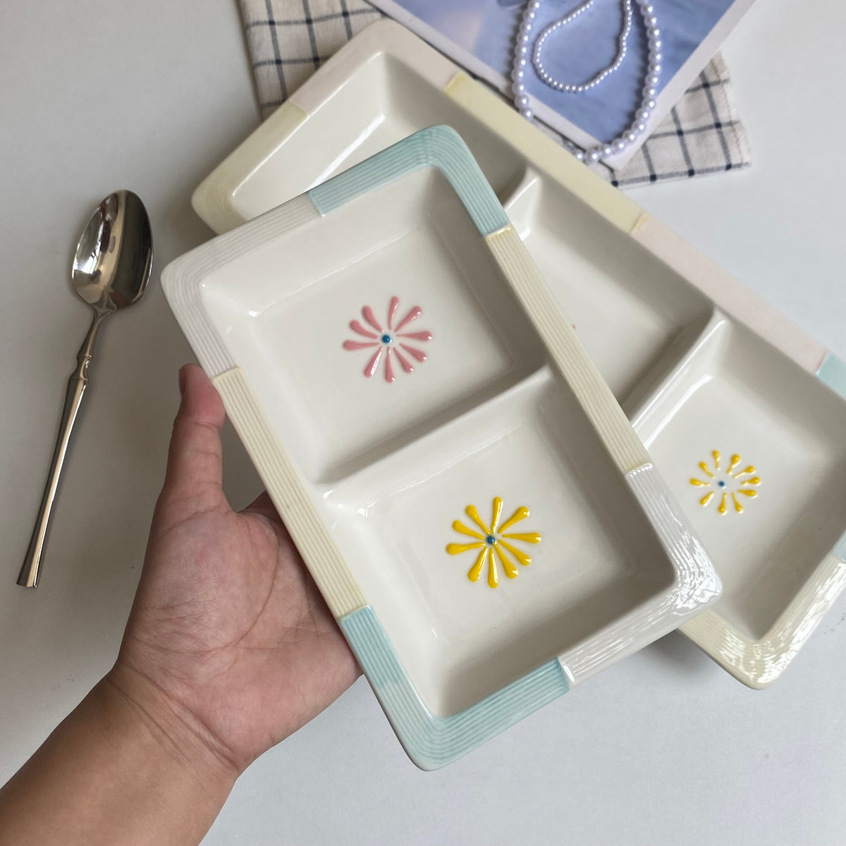 Floral Divided Serving Platter