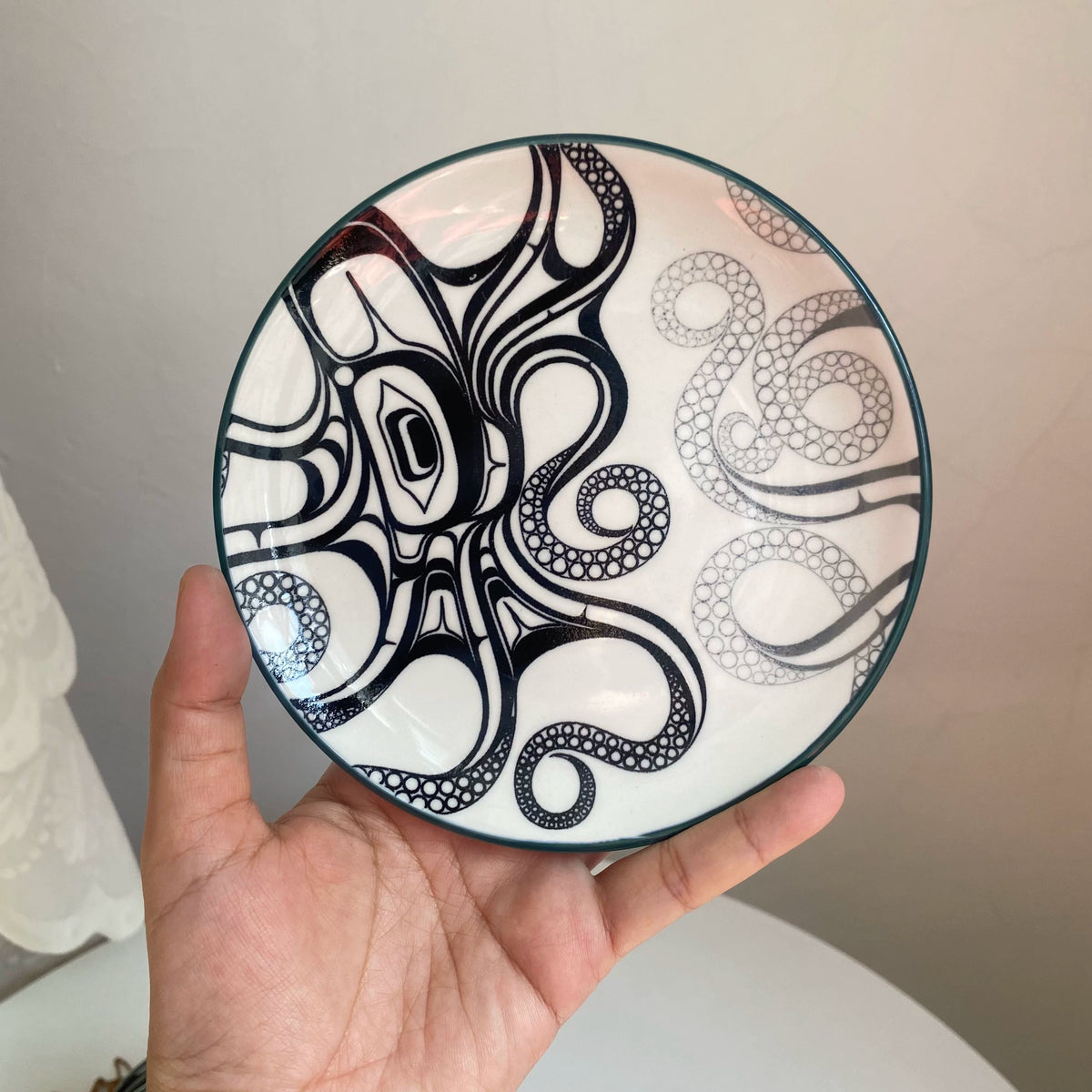 Green Curved Rim Small Dish