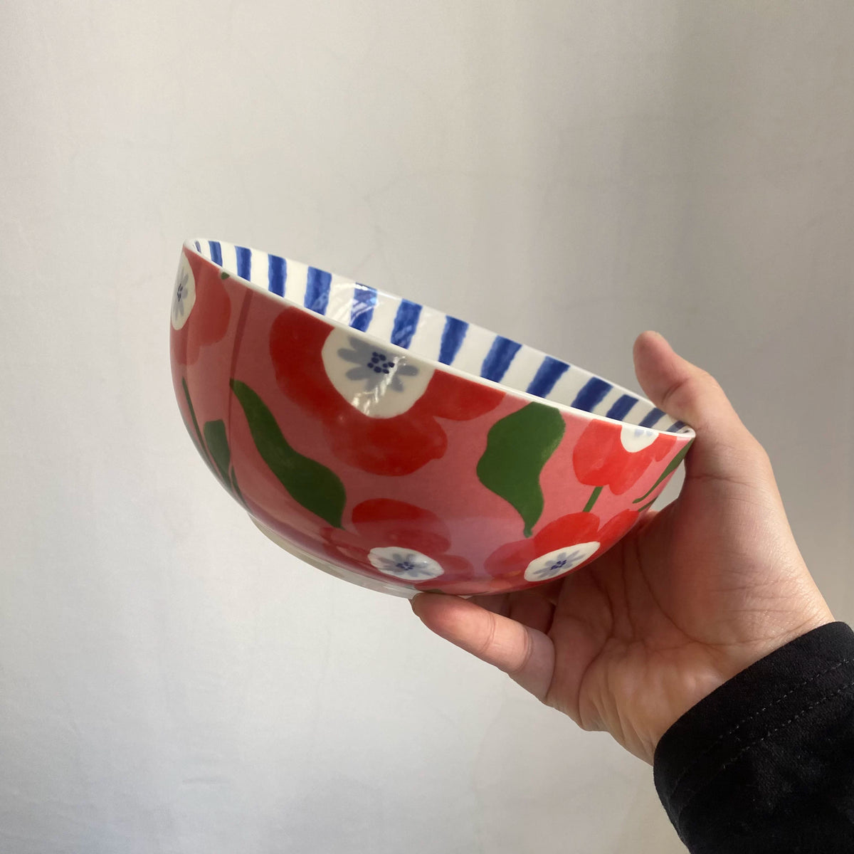 Red Floral Soup Bowl