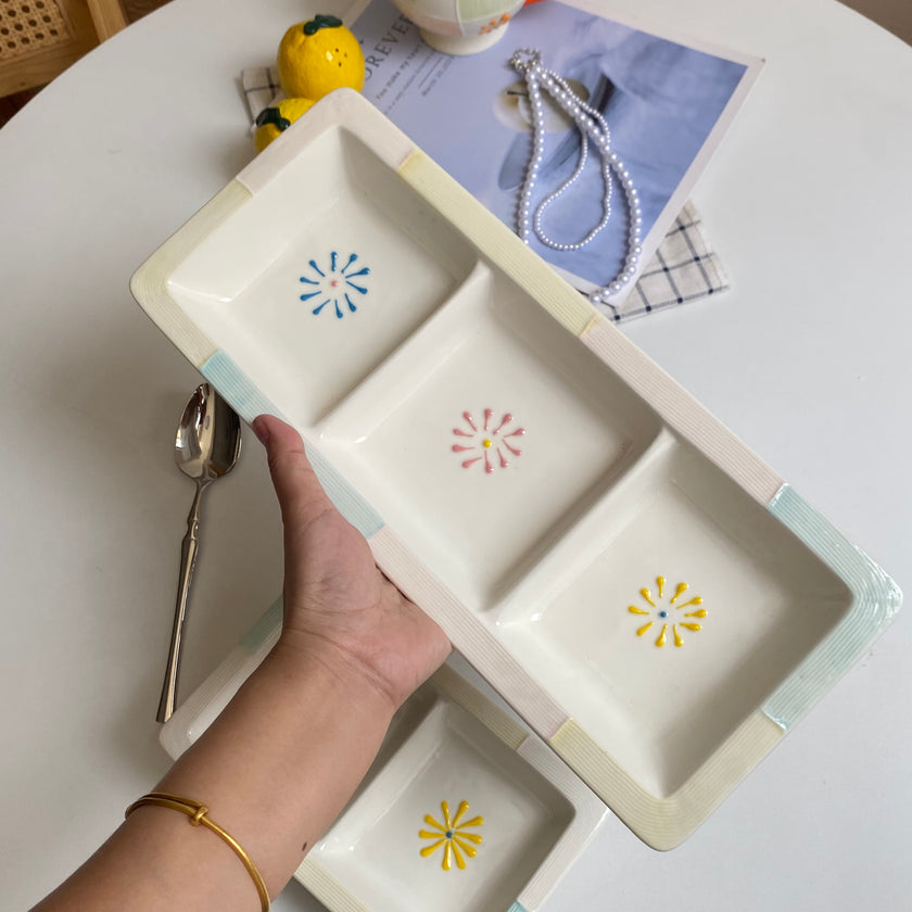Floral Divided Serving Platter
