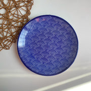 Blue Floral Scallop Plate