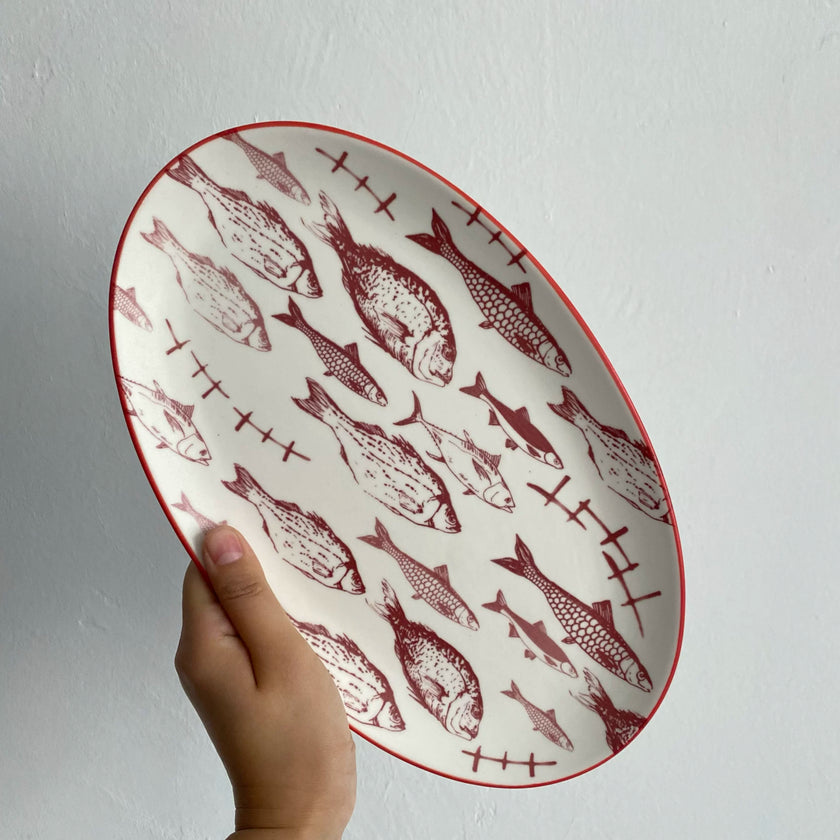 Blue Rectangular Serving Platter