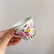 Black Stripe Floral Cup