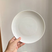 White Ribbed Dinner Plate