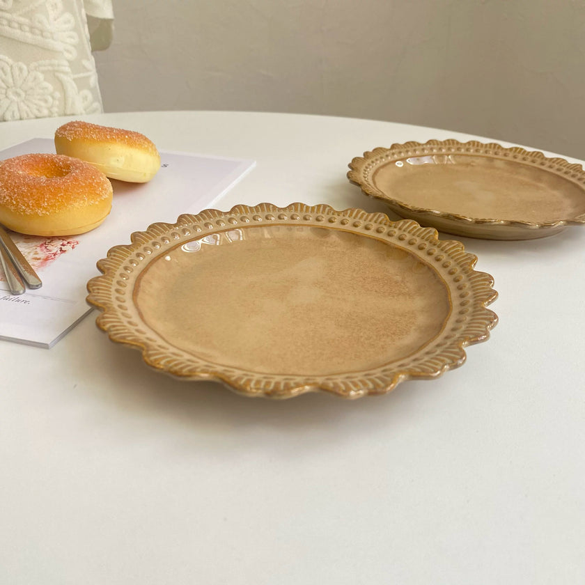 Brown Scalloped Side Plate