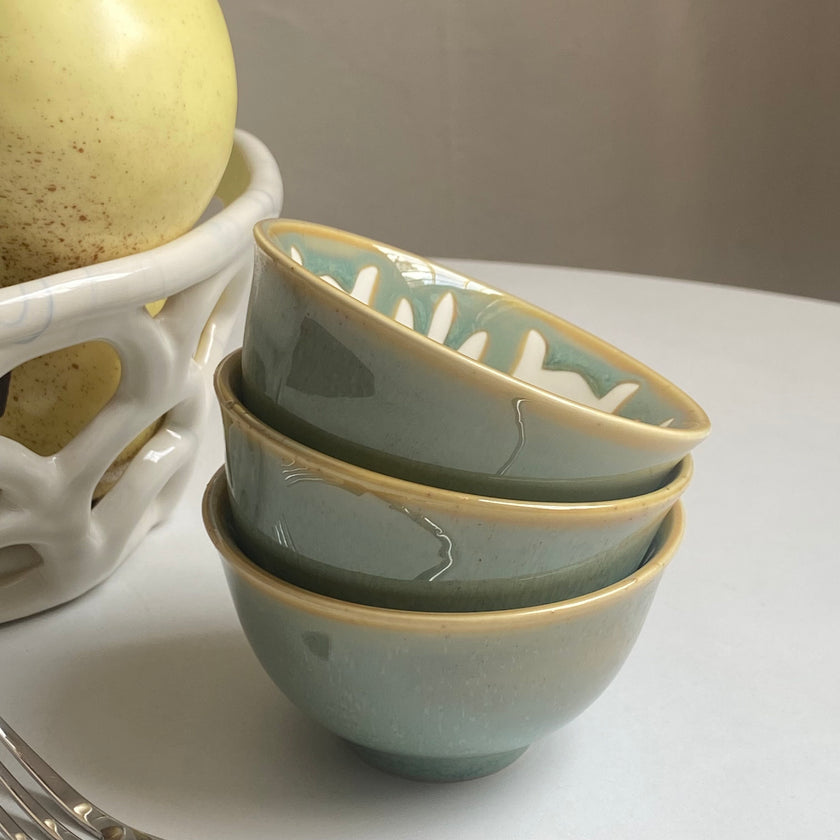 Green Six Petal Bowl