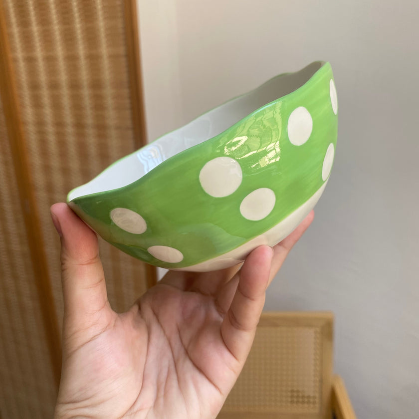 Green Polka Dot Bowl - product view 1