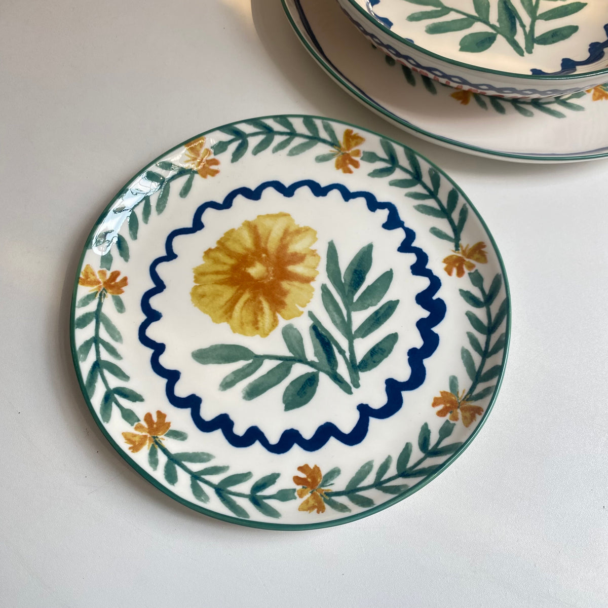 Painted Chrysanthemum Plate