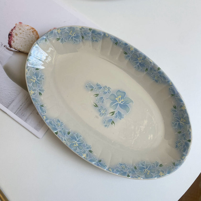 Vintage Blue Floral Platter - product view 1