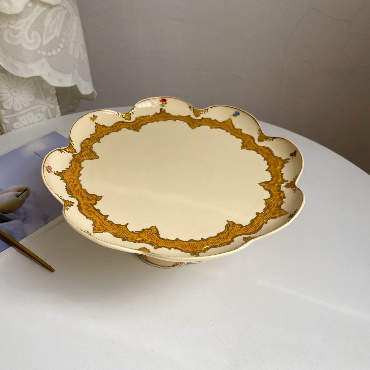 Scalloped Footed Serving Bowl