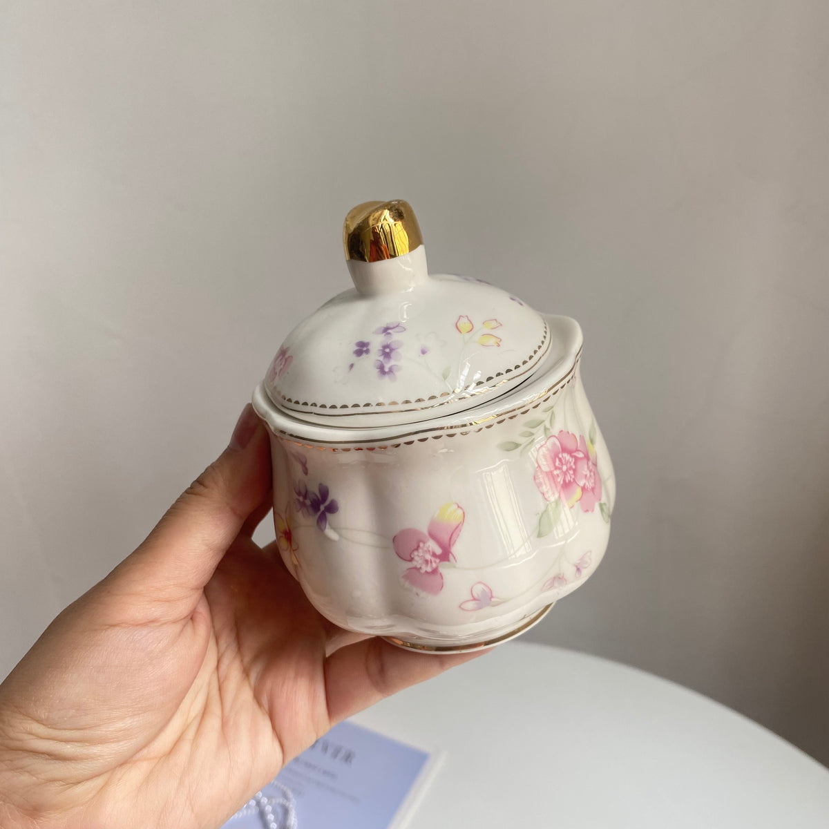 Romantic Floral Sugar Bowl